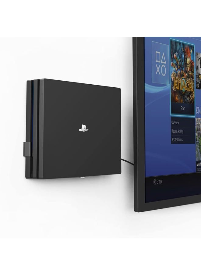 Monzlteck New Wall Mount for PS4 pro, Near or Behind TV, Space Saving,Customized to Perfectly Fit PlayStation4 pro,Easy to Install - Image 1