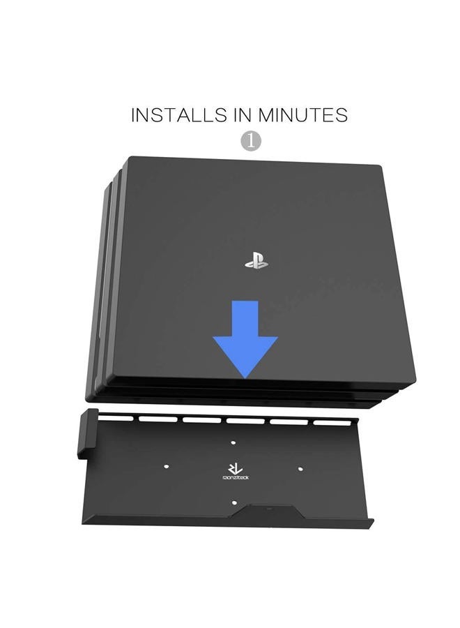 Monzlteck New Wall Mount for PS4 pro, Near or Behind TV, Space Saving,Customized to Perfectly Fit PlayStation4 pro,Easy to Install - Image 5