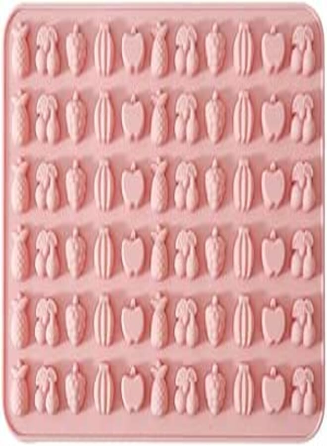 GeRRiT Easter Mold Small Animal Silicone Mold DIY Homemade Creative Pinching Mold QQ Candy Chocolate Mold, Pink, 123456