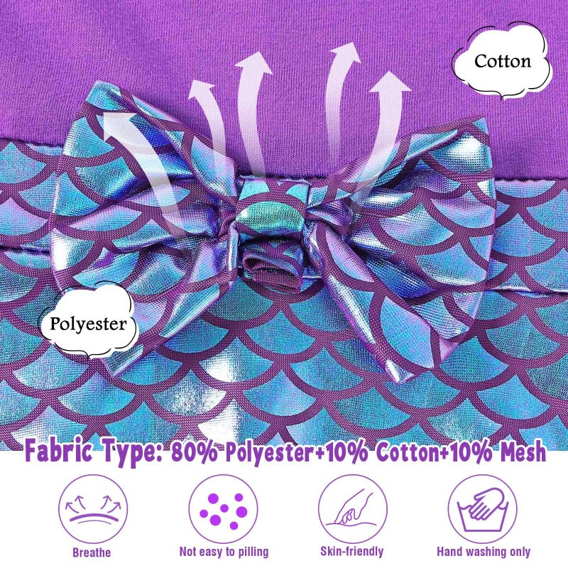 HenzWorld Mermaid Dress up for Girls 4-6 Princess Mermaids Dress Little Girl Mermaid Costume Cosplay Party Birthday Outfit Clothes Princess Dress up for Girls 4-6 - Image 5