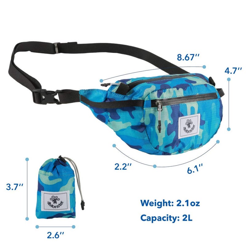 4Monster Hiking Waist Packs Portable Water Resistant Fanny Pack Bags Lightweight With Adjustable Strap For Outdoor  Workout Running Hiking Traveling Biking Camping And Fishing (Navy Blue  2L) - Image 3