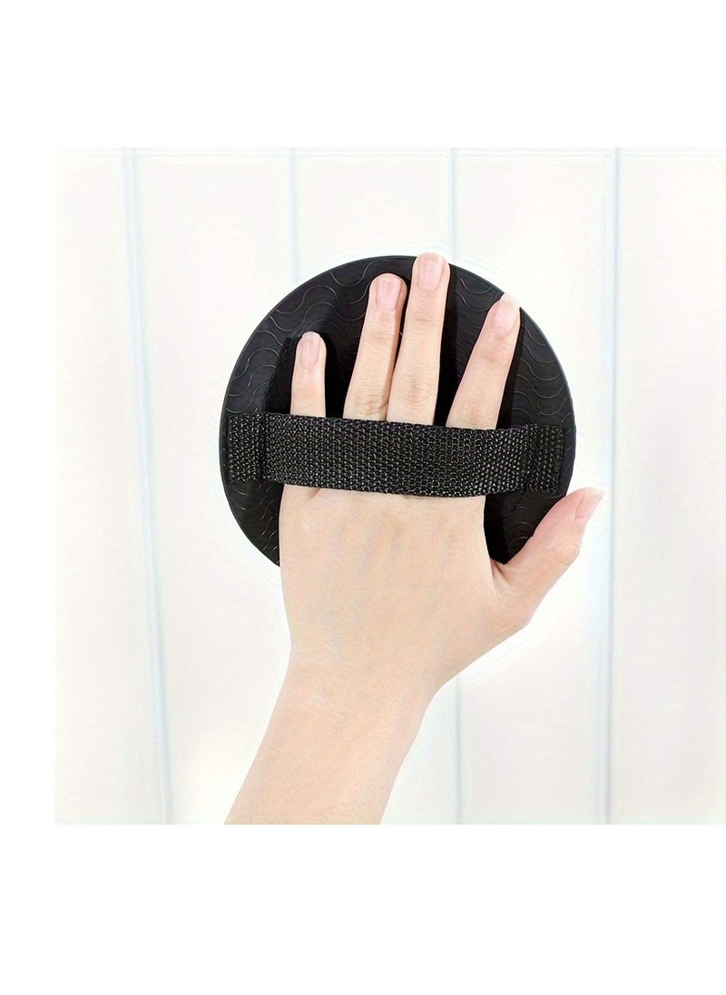 Generic 1pc Black Exfoliating Bath Towel, Pain-free Round Disc Body Scrub Towel For Deep Skin Exfoliation, Unisex Shower Scrubber Accessory For Home Bathroom Use  - Image 3