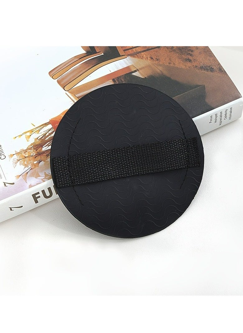 Generic 1pc Black Exfoliating Bath Towel, Pain-free Round Disc Body Scrub Towel For Deep Skin Exfoliation, Unisex Shower Scrubber Accessory For Home Bathroom Use  - Image 4