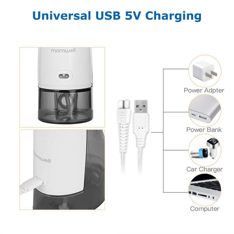 Mornwell Water Flosser Cordless, Mornwell Water Flossers for Teeth - 300ML Tank and 4 Jet Tips, 3 Modes Portable Dental Oral Irrigator, Braces Care, Rechargeable Waterproof Portable Water Flosser, White - Image 3