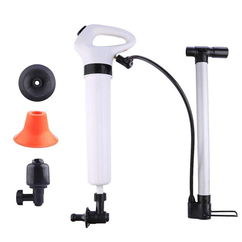 Delavala Delavala Toilet Plunger, Powerful Manual Air Drain Blaster High Pressure Drain Plunger Toilet Dredge Clog Remover Suitable for Toilets Kitchen Bathtub Showers Sink -White - Image 1