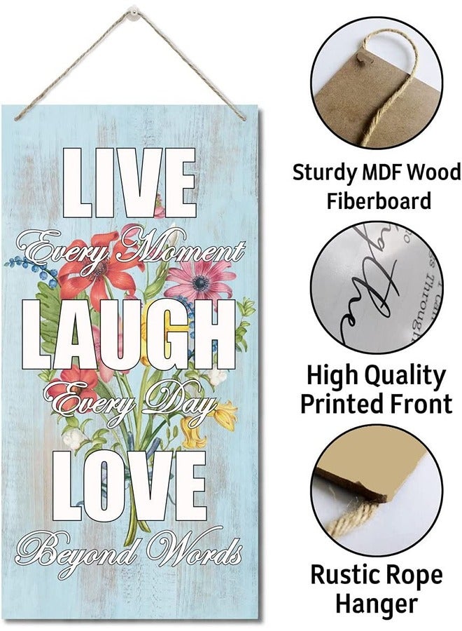 Wooden Sign, Live Every Moment, Laugh Every Day, Love, Cheerful Encouraging Phrases, for Home Decoration and Hanging in the Office and School - Image 2