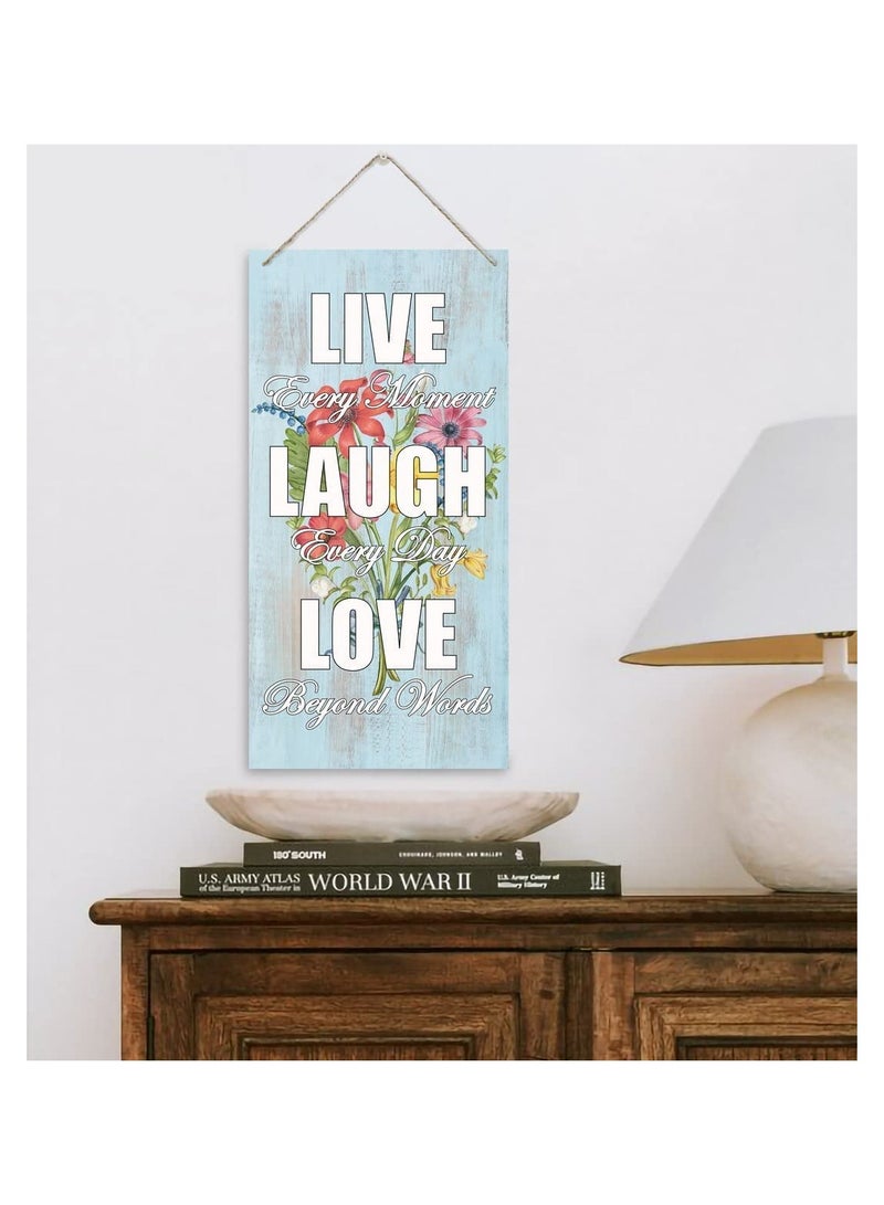 Wooden Sign, Live Every Moment, Laugh Every Day, Love, Cheerful Encouraging Phrases, for Home Decoration and Hanging in the Office and School - Image 3