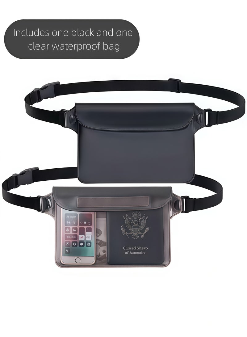 Panda Sports 2 Pack Waterproof Pouch, Screen Touch Sensitive Waterproof Dry Bag with Adjustable Waist Strap Fanny Pack for Beach, Boating, Swimming, Kayaking and Outdoor Water Sports - Image 1