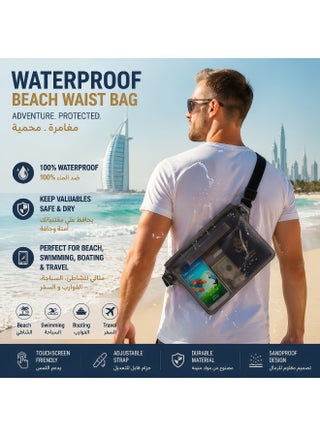 2 Pack Waterproof Pouch, Screen Touch Sensitive Waterproof Dry Bag with Adjustable Waist Strap Fanny Pack for Beach, Boating, Swimming, Kayaking and Outdoor Water Sports - view 2