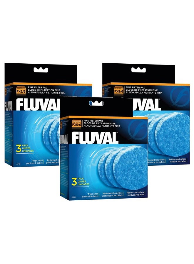 Fluval (9 Pack) Fine Filter Pad, For FX5 (3 Packages with 3 Filter Pads each) - Image 1