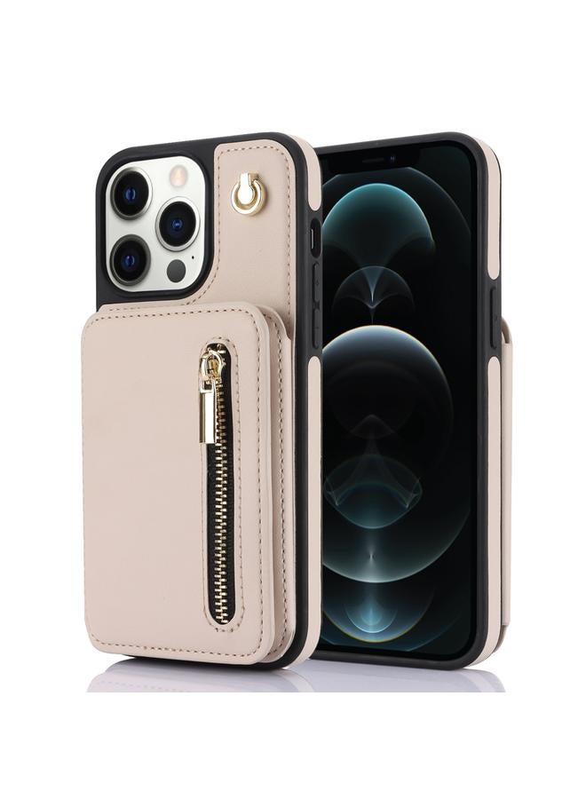 اس-توب جراب هاتف iPhone 12 Pro Max YM006 جراب هاتف بسحاب وحقيبة بطاقات مع حبل مزدوج - Image 1