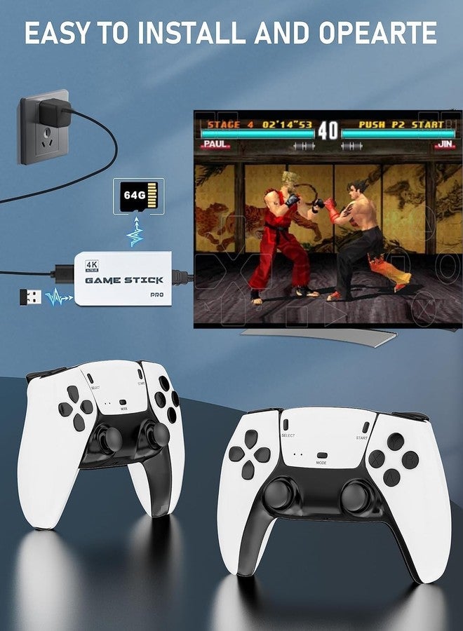 SSR Wireless Video Games for Tv Gaming, Retro Gaming Console with Game Stick 1080p HD Game Stick, Plug & Play TV Video Game Set for 2 Player with 10 Emulators 24000+ Games 2.4G Wireless - Image 2