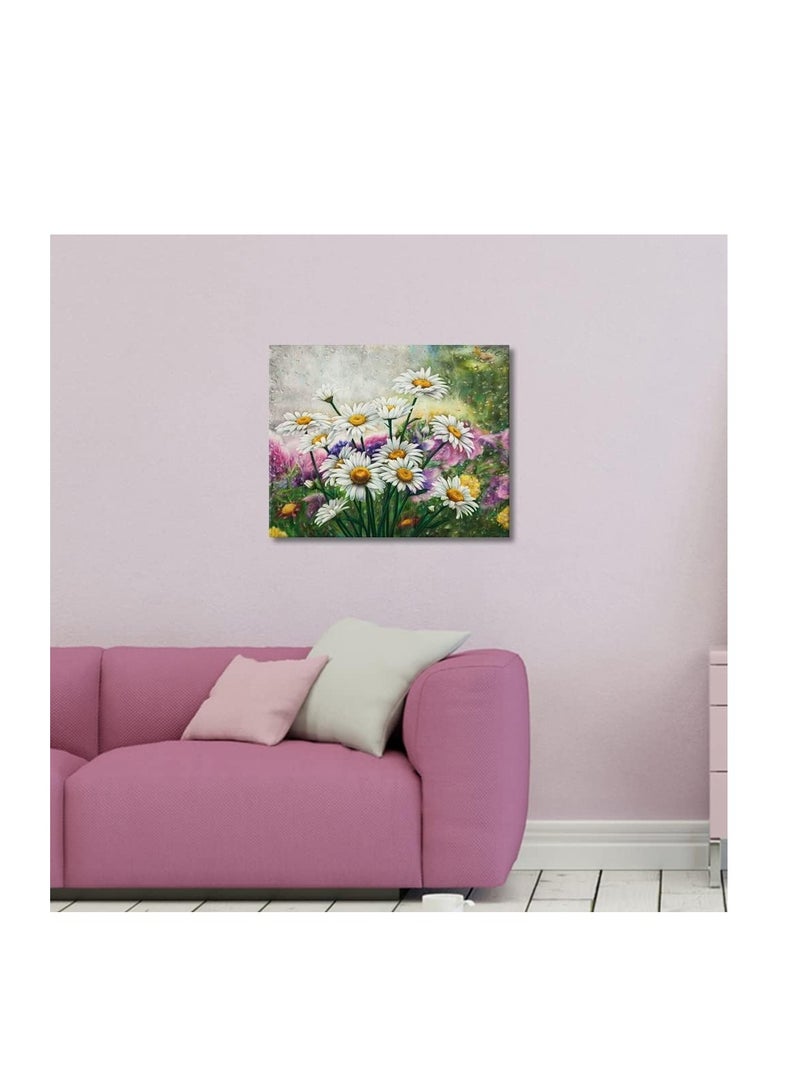 SYOSI لوحة أزهار باللون رقمياً للبالغين، مجموعة رسم باللون رقمياً للمبتدئين على قماش الرسم مع فراشي وأصباغ أكريليك هدايا فنية وحرفية 16"x20" (بدون إطار) - Image 2