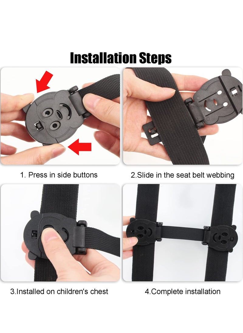 Bebiland 2 PCS Anti-Slip Chest Harness Clip, Baby Safety Strap Prevent Children, Kids Taking Their Arms out of Child Car Seat, High Chairs, Strollers, Baby Reins (Monkey)  - Image 3