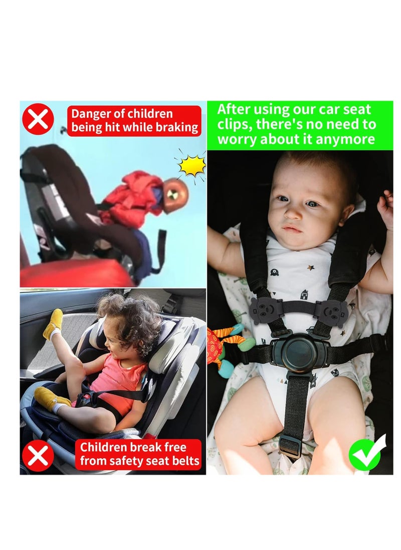 Bebiland 2 PCS Anti-Slip Chest Harness Clip, Baby Safety Strap Prevent Children, Kids Taking Their Arms out of Child Car Seat, High Chairs, Strollers, Baby Reins (Monkey)  - Image 4