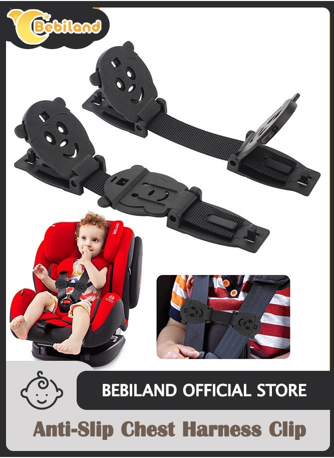 Bebiland 2 PCS Anti-Slip Chest Harness Clip, Baby Safety Strap Prevent Children, Kids Taking Their Arms out of Child Car Seat, High Chairs, Strollers, Baby Reins (Monkey)  - Image 1