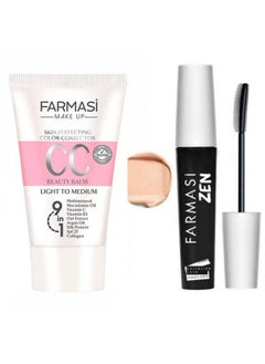 FARMASI Farmasi Makeup cc Cream 9 in 1, 50 ml./1.7 fl.oz. (Light to Medium) And Farmasi Zen Mascara Extension Lash, 8 ml./0.27 fl.oz. 
