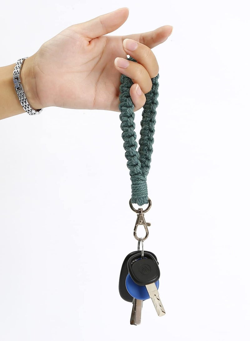 Excefore Boho Macrame Keychain, Bracelet Handmade, Wristlet Keychain Keyring Holder Wrist Lanyard for Women - Image 5