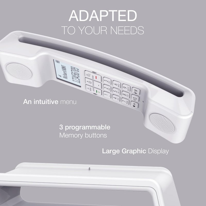 ALCATEL ePure Iconic - Cordless Phone DECT - Classic Design - Large Highly Legible GraphicDisplay - Handsfree - Call Barring - White - Image 3