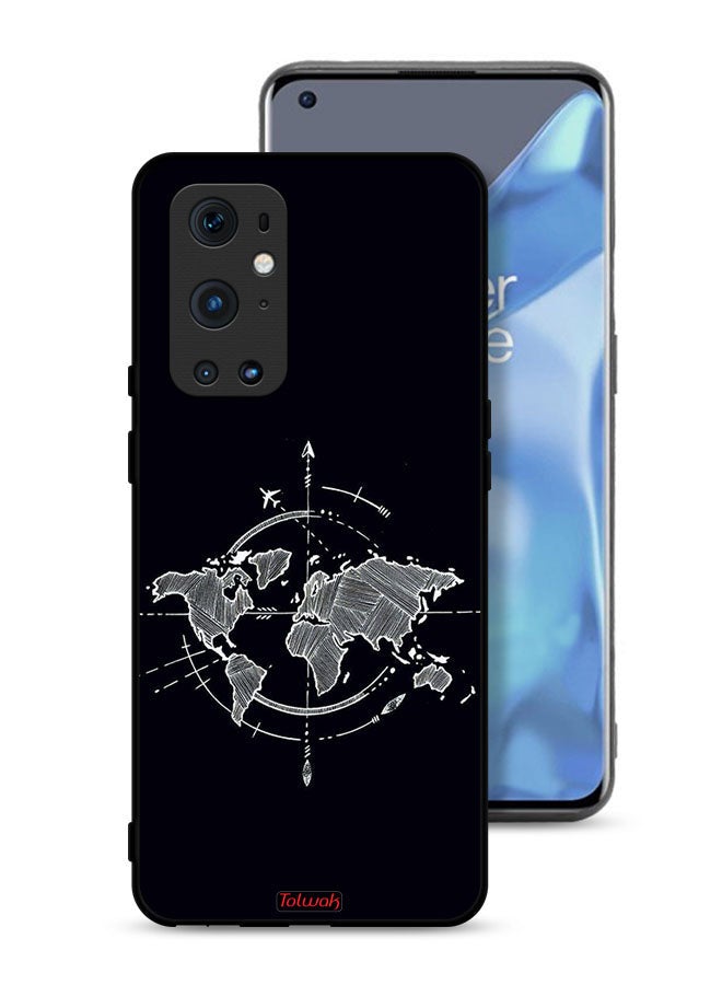 Tolwak OnePlus 9 Pro 5G Protective Case Cover Compass Art - Image 1