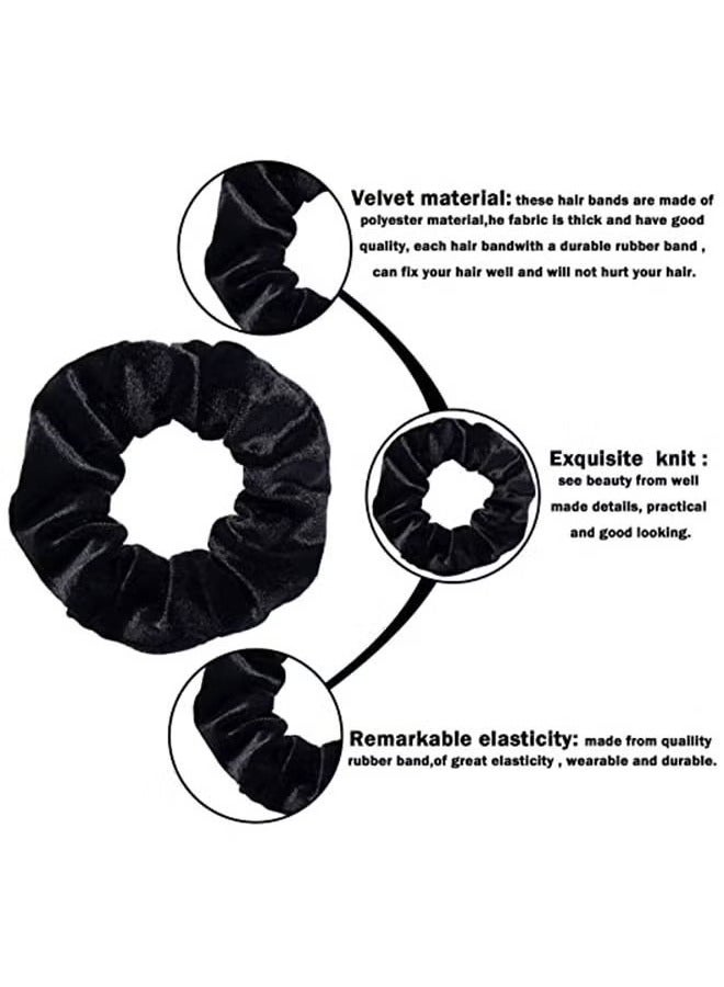 12-Piece Hair Scrunchie Set Black - Image 2