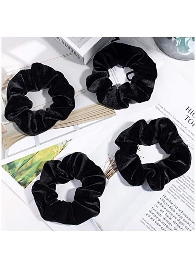 12-Piece Hair Scrunchie Set Black - Image 3