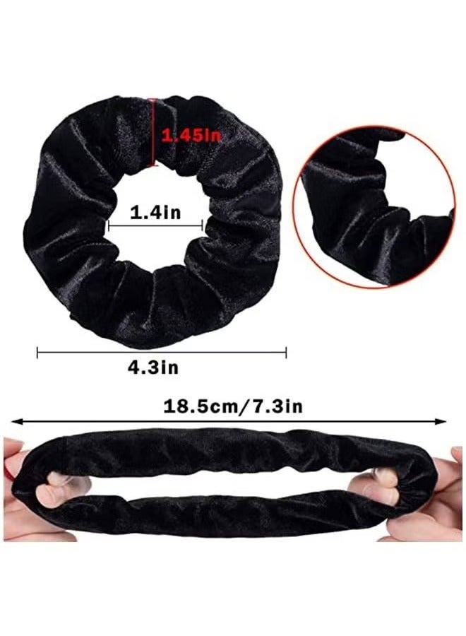 12-Piece Hair Scrunchie Set Black - Image 5