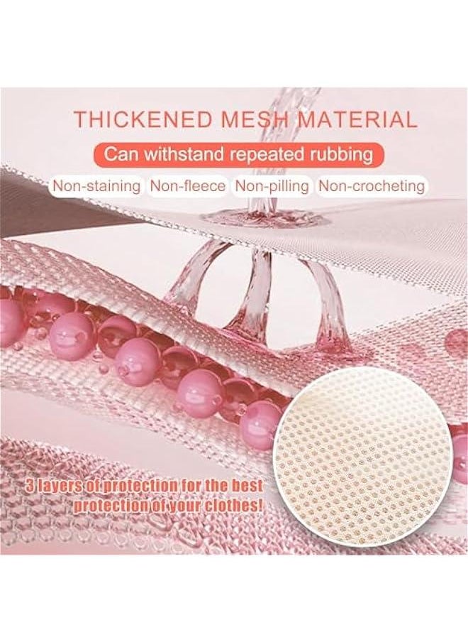 MIXDE - Mesh Laundry Bags,Double Layer Thickened Laundry Net Fabric Durable, Travel Organization Bag for Lingerie,Clothes,Jeans,Bath Towel,Sock,Set of 6,Pink (34-3) - Image 1