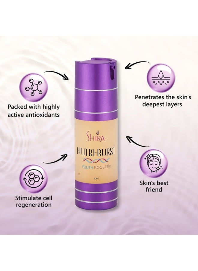 SHIRA Nutriburst Youth Booster Serums-30ml For Skin Care With Vitamin E, Hyaluronic Acid For Damaged Skin And Skin Toner, Resurfacing Retinol Serum And Collagen Peptides For Skin Firming Youthful Look - Image 2