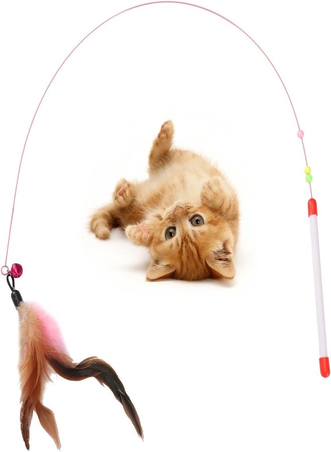 LUCKITTY لعبة نفق القطط من لاكيتي مع كرة قطيفة وعصا ريش للقطط - عصا محمولة مقاومة للماء وقابلة للغسل - بنمط مثير للاهتمام قابل للطي باللون الأسود وقوس قزح - Image 5