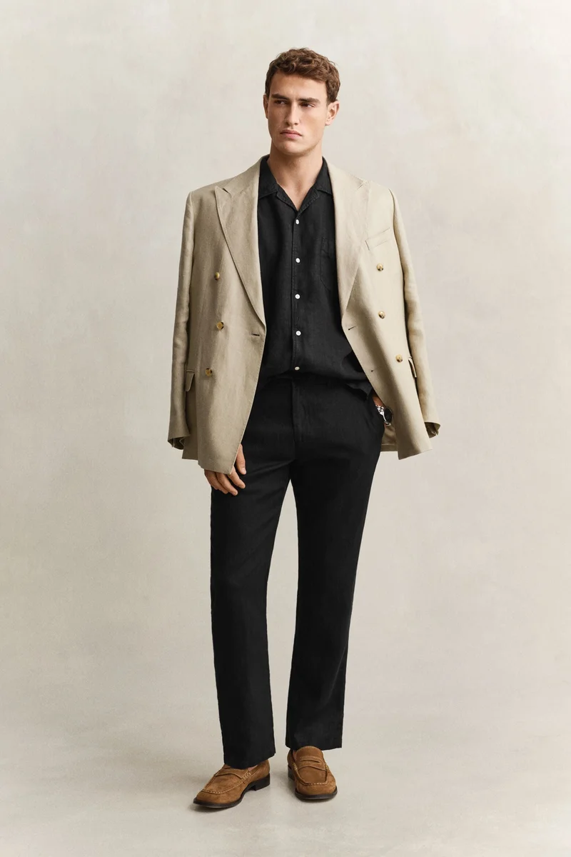 غانت Regular Fit Linen Drawstring Pants