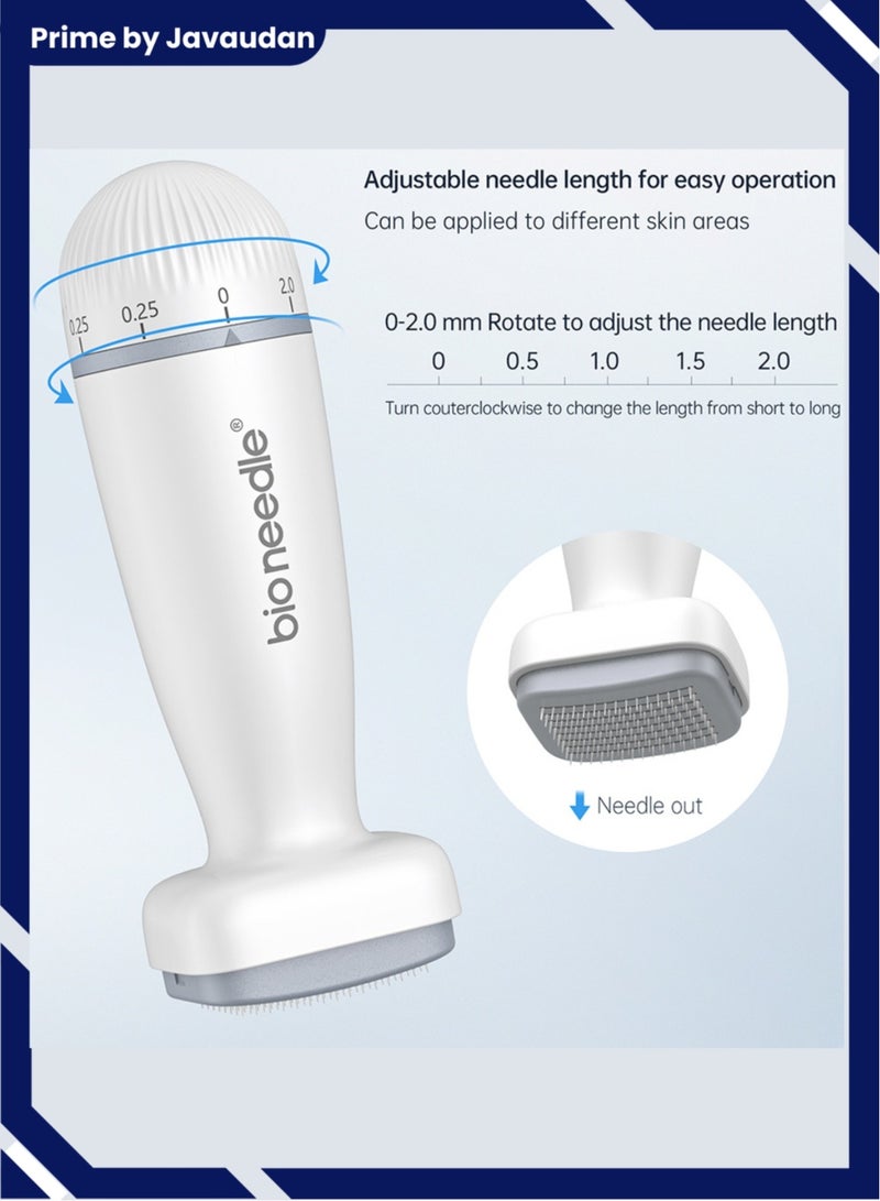 bio needle Adjustable 0-2mm 120 Pins Derma Stamp Microneedling Pen Microneedle Stamp For Hair, Beard Growth, Shrink Pores, Brighten Skin Tone - Image 2
