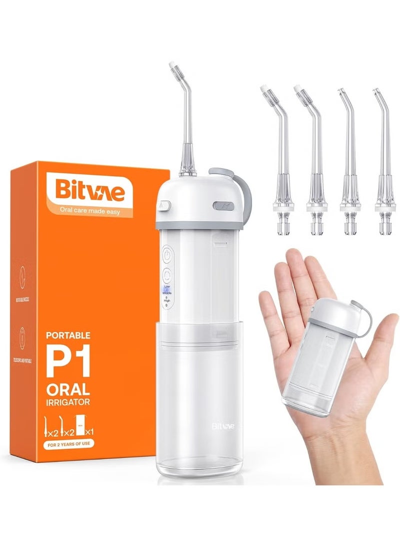 Bitvae Water Flosser for Teeth Portable Mini Water Flosser with Telescopic Tank Cordless Water Teeth Cleaner Picks Type-C Rechargeable Cordless Oral Cleaner for Home and Travel - Image 1