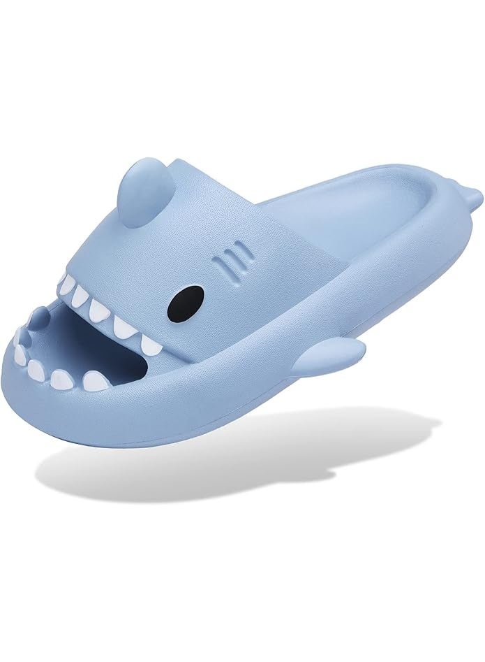 Unisex Shark Slippers, Summer Slippers, Bathing Slippers, Non-Slip Shower Bathing Shoes, Beach Sandals, Women Men Cloud Shark Slides Slippers - Image 1