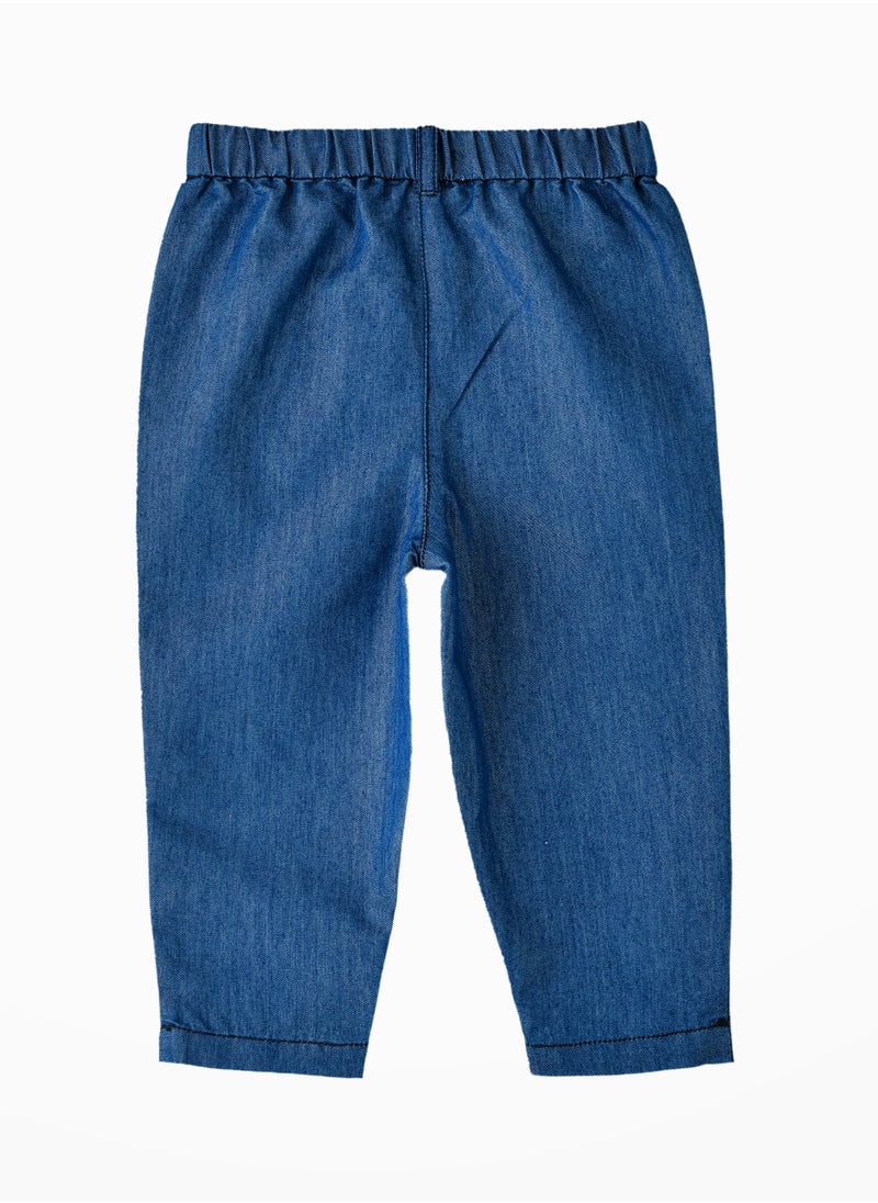 Jelliene Girls' Embroidered Denim Pants  - Image 2