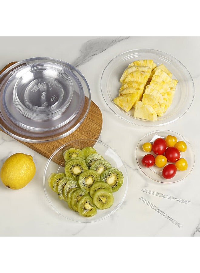 Jiamo Disposable Plates, 22cm 9-inch, 20 Pieces, Aviation Crystal Dishes, For Snacks, Barbecue, Picnic, Thickened Round Plates - Image 5