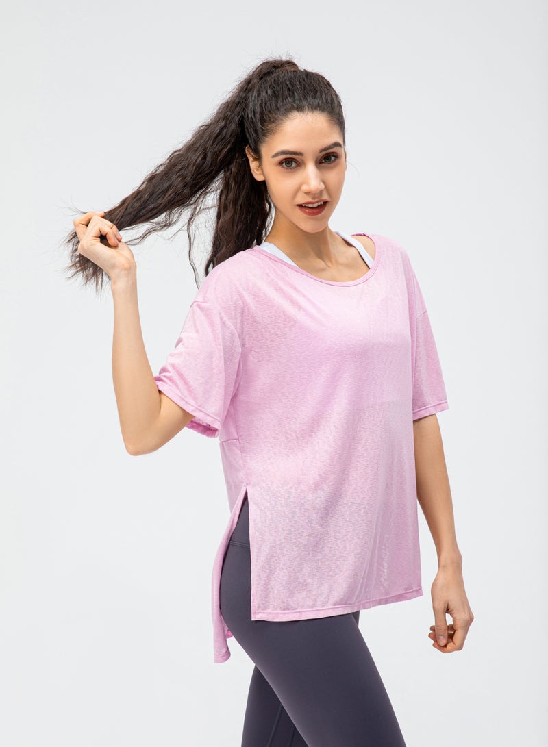 Loquat Women Quick Dry Breathable Yoga Shirt Purple - Image 1