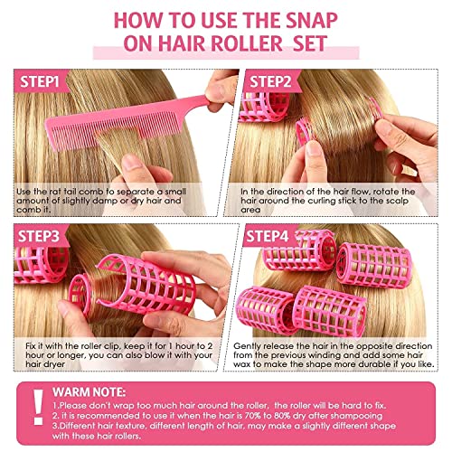 SWEETPEA�36MM Hair Rollers Plastic Snap on Roller Curlers for Hairdressing Styling for Girls & Women No Heat Wave Hair Curlers for Salon,Home Purpose Multicolor (6 PCS) (Jumbo) - Image 4