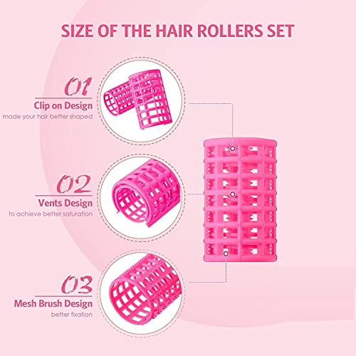 SWEETPEA�36MM Hair Rollers Plastic Snap on Roller Curlers for Hairdressing Styling for Girls & Women No Heat Wave Hair Curlers for Salon,Home Purpose Multicolor (6 PCS) (Jumbo) - Image 2