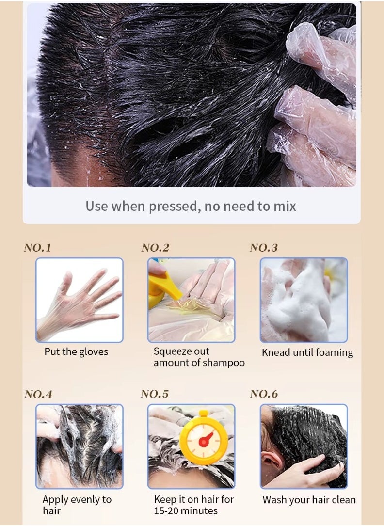 Carthaea - 500ml Black Hair Dye Shampoo Grey and White Hair Coverage Hair Color Shampoo for Women and Men Long Lasting Deeply Nourishing and Anti Hair Fall Hair Color Shampoo Herbal Hair Dye Shampoo - Image 1
