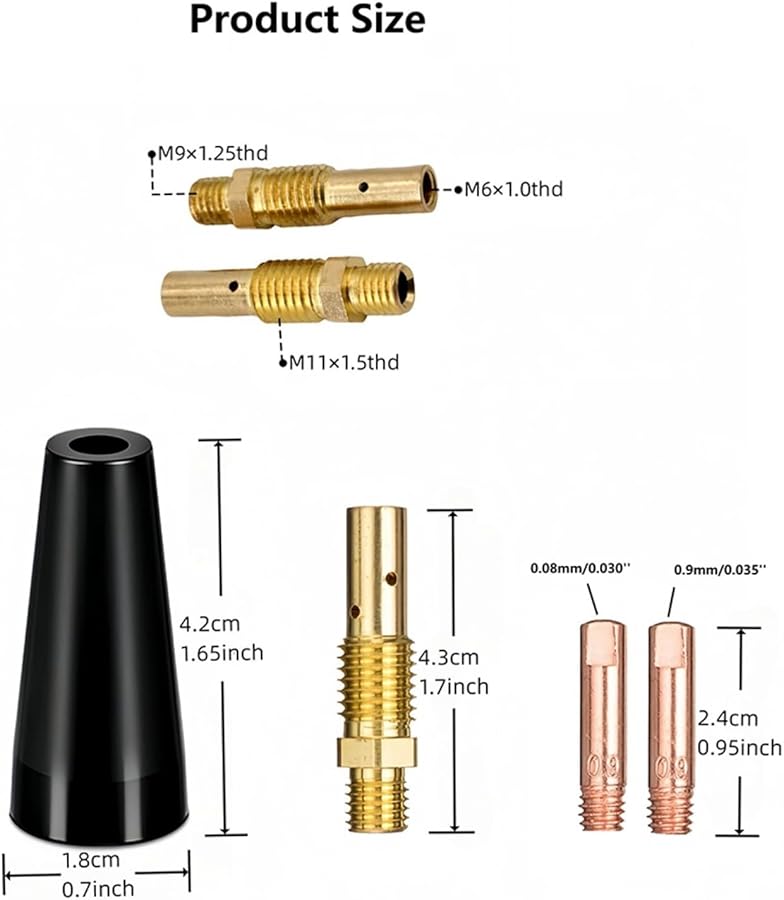 Flux Core Gasless Welding Kit With 0.030 0.035 Tips For Lincoln Magnum 100L Weld Pak 100HD 125HD - Image 3