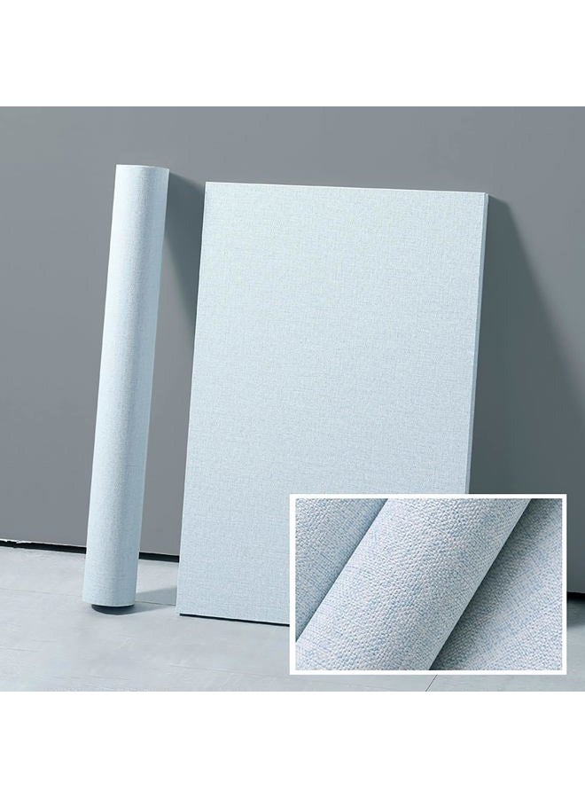 Yancorp Textured Fabric Grasscloth Peel and Stick Wallpaper Blue Contact Paper - 15.7"x120" Faux Grasscloth Peel & Stick - Light Blue - Image 3