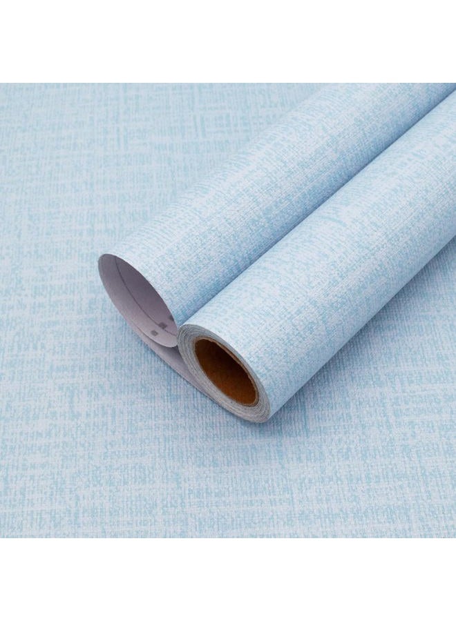 Yancorp Textured Fabric Grasscloth Peel and Stick Wallpaper Blue Contact Paper - 15.7"x120" Faux Grasscloth Peel & Stick - Light Blue - Image 1