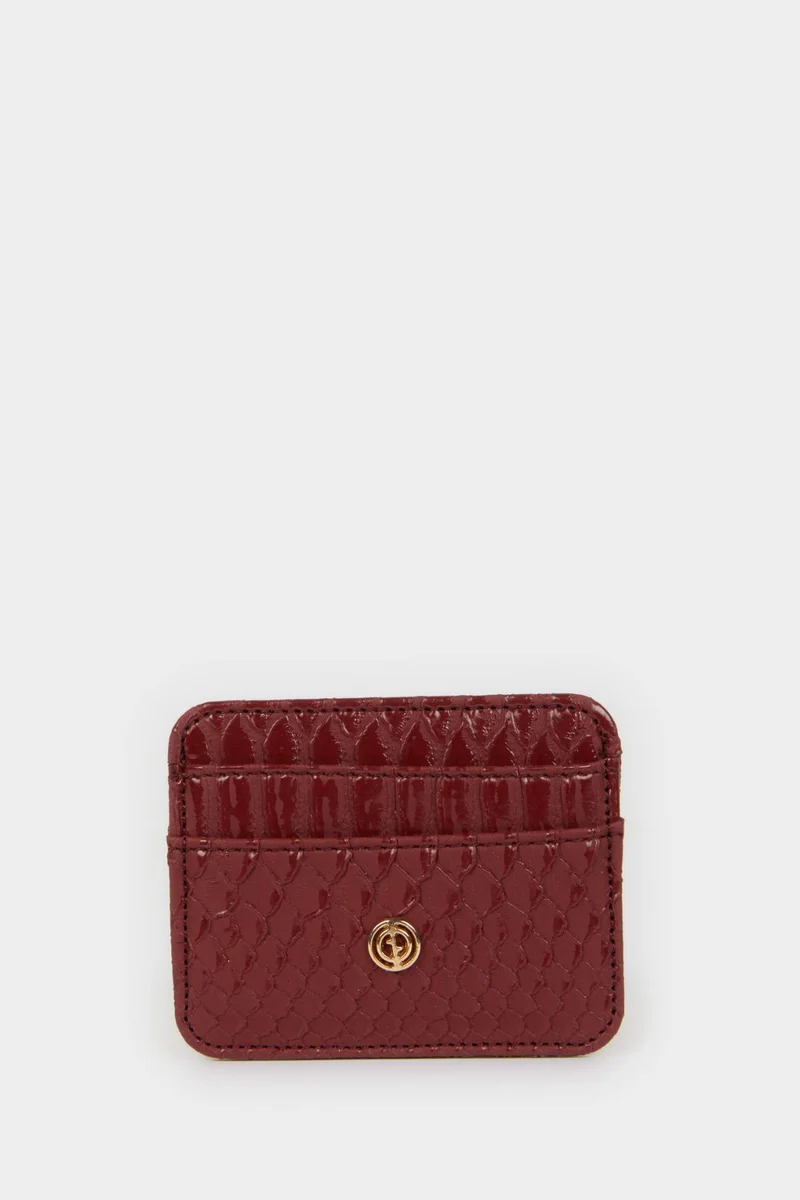 Woman Animal Faux Leather Business Card Wallet