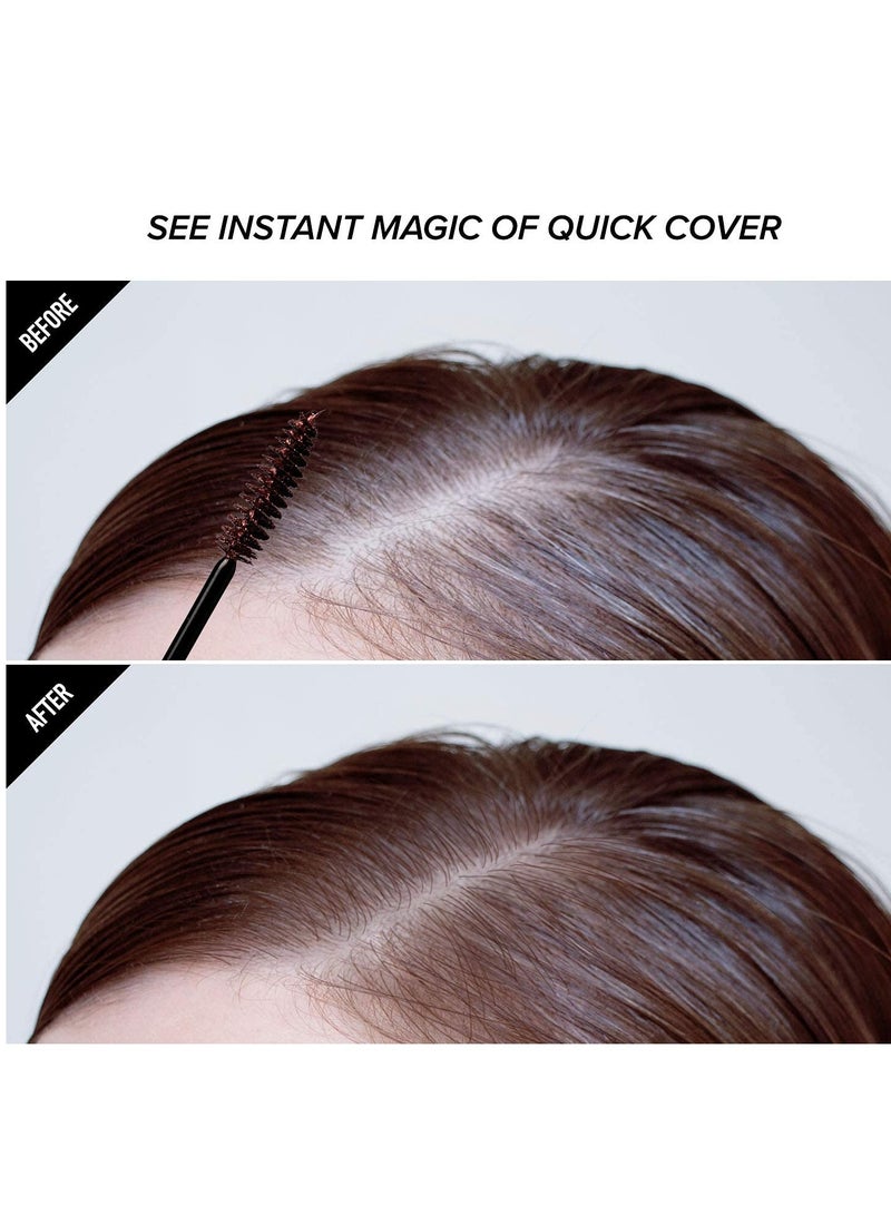 Red by Kiss RED Quick Cover Root Touch Up Rescue (Dark Brown), Mascara Natural Water-Resistant Temporary Gray Concealer Cover Up Brush for Hair Mustache & Beard, Formulated with Jojoba Oil - Image 4