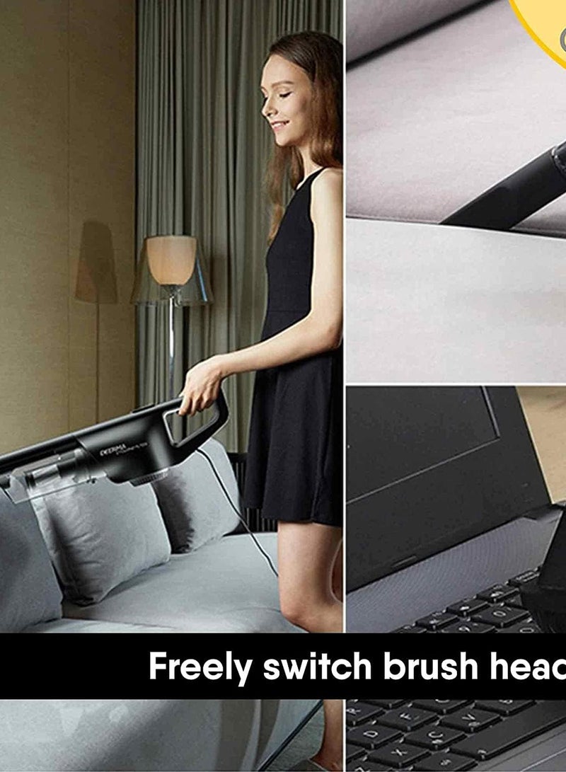 REBENUO DX600 2-in-1 Handheld Vacuum Cleaner 800ml Large Capacity Dust Bin 15kPa Suction Force Stainless Steel Filter 4 Layer HEPA Filtration Multifunctional Upright Vacuum Cleaner 600W - Black - Image 4