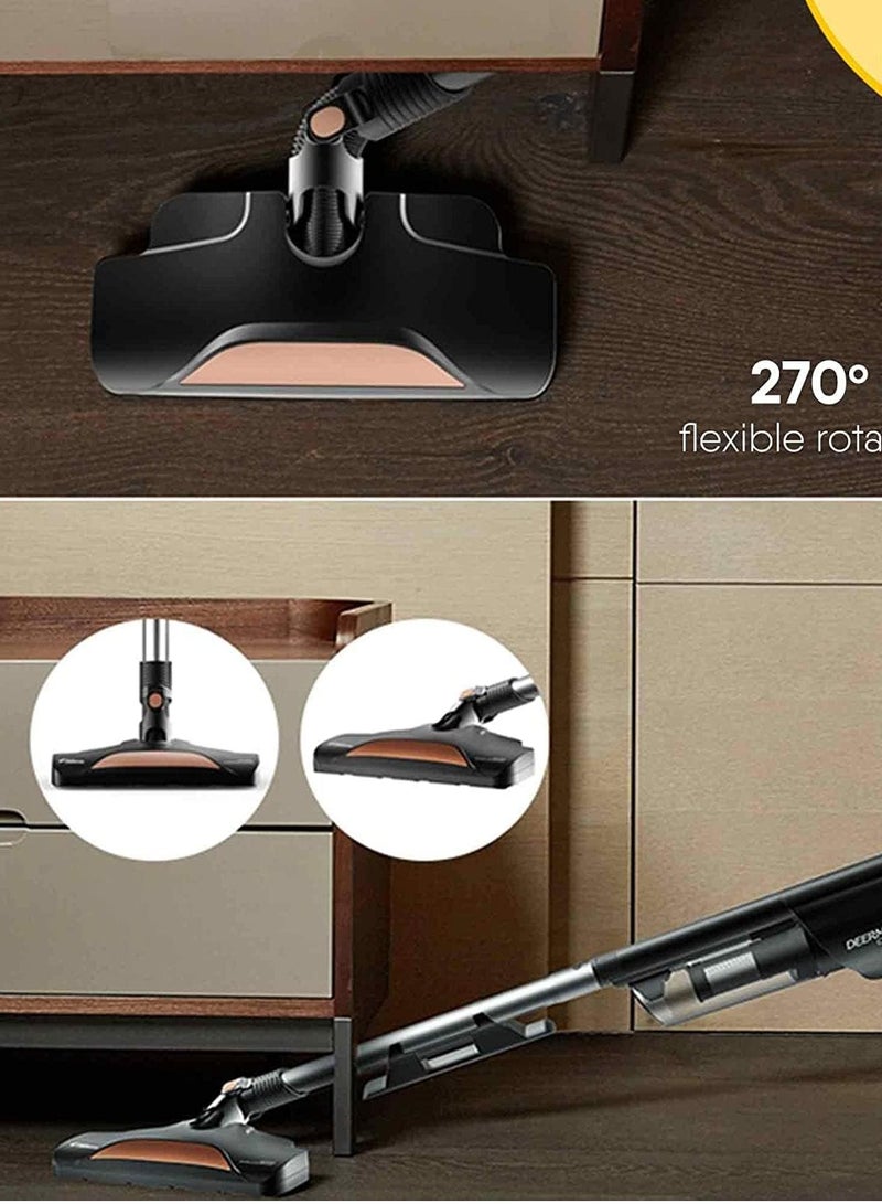 REBENUO DX600 2-in-1 Handheld Vacuum Cleaner 800ml Large Capacity Dust Bin 15kPa Suction Force Stainless Steel Filter 4 Layer HEPA Filtration Multifunctional Upright Vacuum Cleaner 600W - Black - Image 5