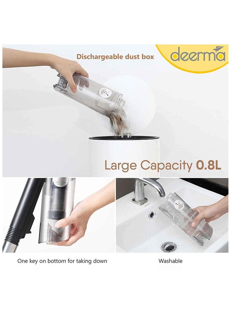 REBENUO DX600 2-in-1 Handheld Vacuum Cleaner 800ml Large Capacity Dust Bin 15kPa Suction Force Stainless Steel Filter 4 Layer HEPA Filtration Multifunctional Upright Vacuum Cleaner 600W - Black - Image 3