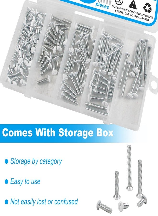 Yinpecly 120 PCS White Wall Plate Screws Kit, White Outlet Screws 6-32 Thread Electrical Cover Panel Switch Plate Screws 5 Length Sizes (3/8", 9/16", 3/4", 1", 1-3/16") - Image 5