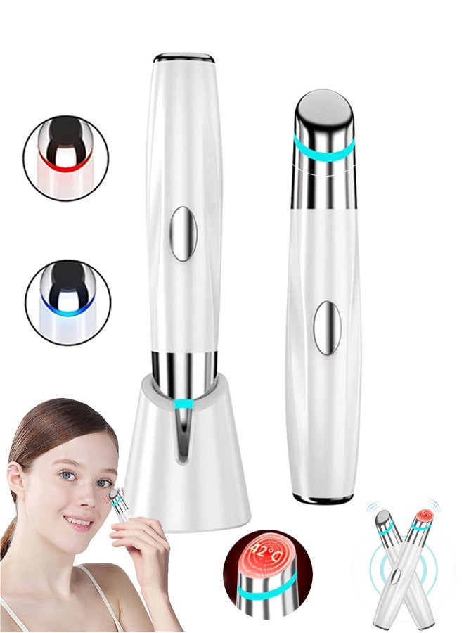 Quantum Electric Eye Massager Wand, Rechargeable Facial Massager,  Eye Massager for Dark Circles Eye Bags (White) - Image 1
